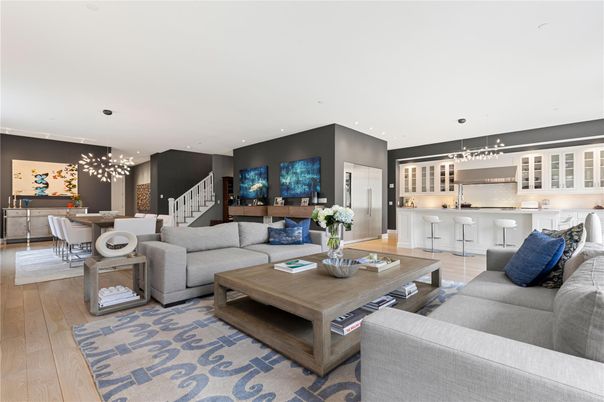 Dining room, Interior, Kitchen, Living room, Pendant Lights, Recessed Lighting, Wood Texture Flooring