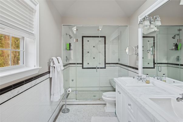 Bathroom, Dual Sink Vanities, Glass Shower, Interior