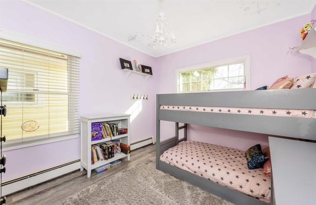 Bedroom, Chandelier, Interior, Wood Texture Flooring