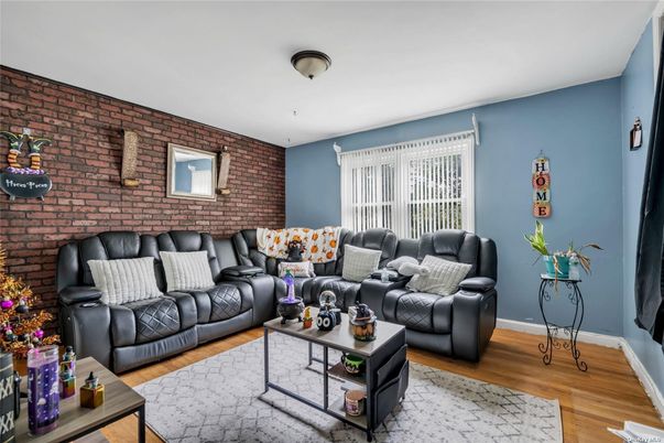 Interior, Living room, Stone Walls, Wood Texture Flooring