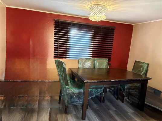 Chandelier, Dining room, Interior, Wood Texture Flooring