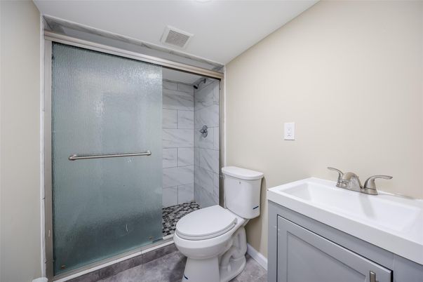 Bathroom, Glass Shower, Interior, Marble Walls