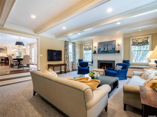 Dining room, Fireplace, Interior, Living room, Pendant Lights, Recessed Lighting