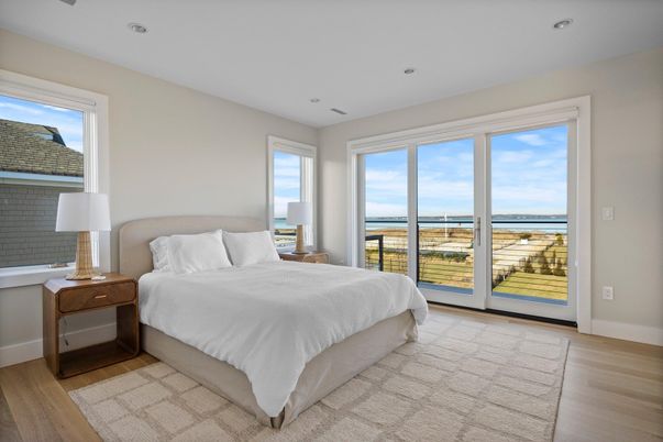 Bedroom, Interior, Recessed Lighting, Water, Wood Texture Flooring