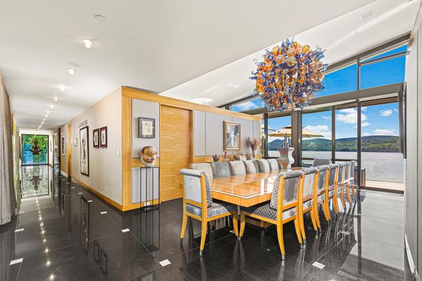 Dining room, Interior, Recessed Lighting, Water