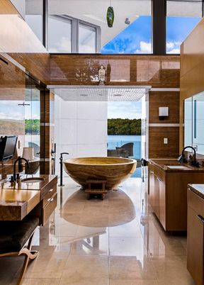 Bathroom, Interior, Water, Wooden Walls