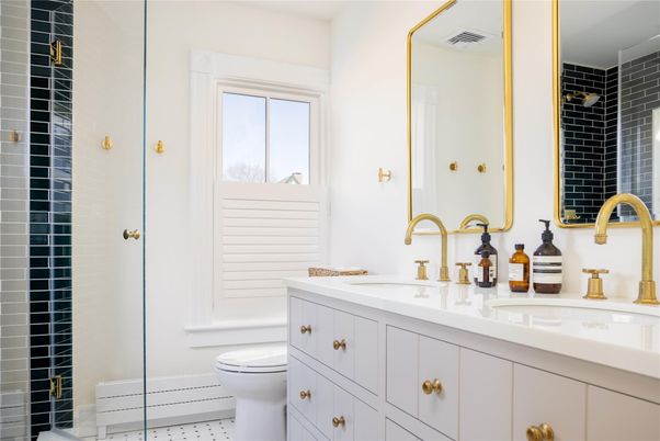 Bathroom, Dual Sink Vanities, Glass Shower, Interior