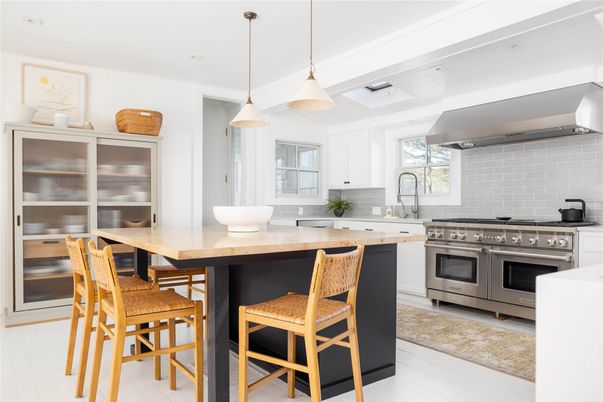 Interior, Kitchen, Pendant Lights, Stainless Steel Appliances, Wood Texture Flooring
