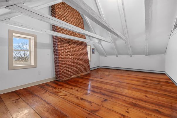 Empty room, Interior, Stone Walls, Wood Texture Flooring