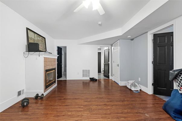 Empty room, Fireplace, Interior, Wood Texture Flooring