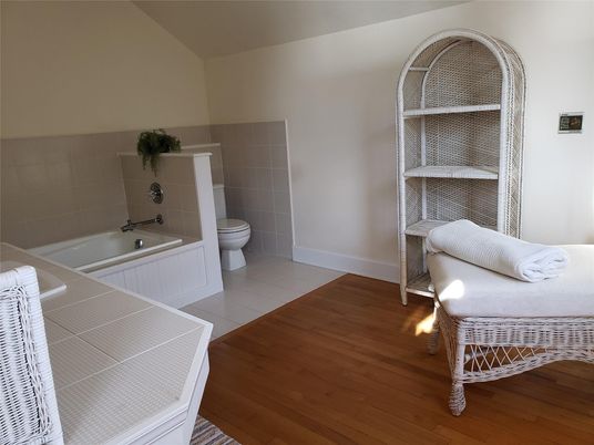 Bathroom, Interior, Tile Countertops, Wood Texture Flooring