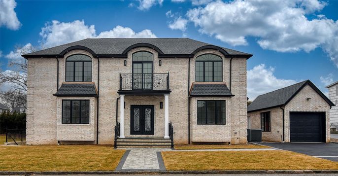 Attached, Exterior, Facade, Brick Facade, French Provincial
