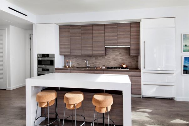 Interior, Kitchen, Stainless Steel Appliances, Wood Texture Flooring