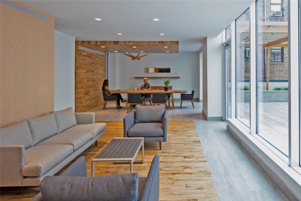 Dining room, Interior, Living room, Pendant Lights, Recessed Lighting, Wood Texture Flooring