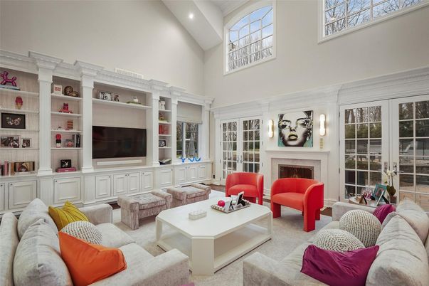 Fireplace, Interior, Living room, Recessed Lighting
