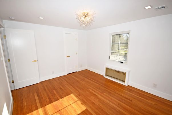 Chandelier, Empty room, Interior, Recessed Lighting, Wood Texture Flooring