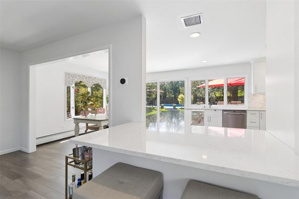 Interior, Kitchen, Recessed Lighting, Wood Texture Flooring