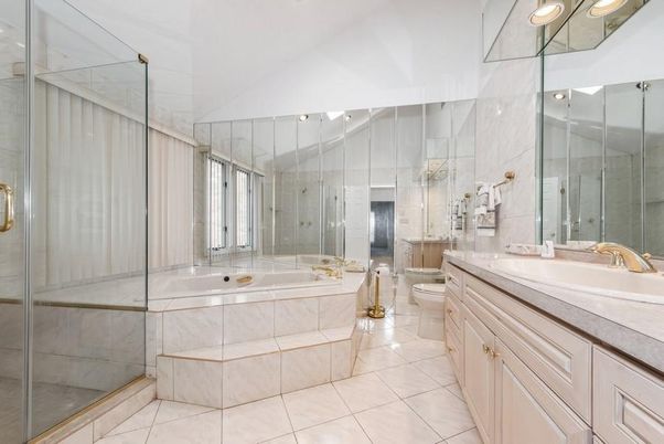 Bathroom, Dual Sink Vanities, Glass Shower, Interior
