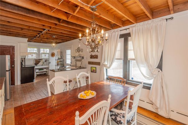 Chandelier, Dining room, Interior, Wooden Beams, Wooden Ceilings