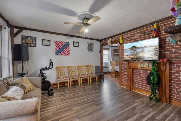 Fitness Equipment, Interior, Stone Walls, Wood Texture Flooring