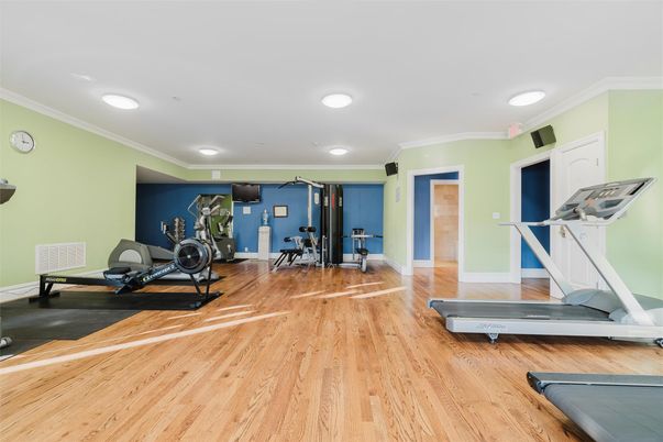 Fitness Equipment, Interior, Recessed Lighting, Wood Texture Flooring