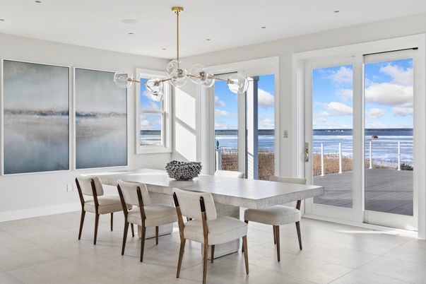 Dining room, Interior, Pendant Lights, Recessed Lighting, Water