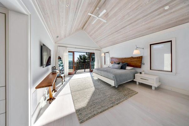 Bedroom, Interior, Recessed Lighting, Wooden Ceilings, Wood Texture Flooring
