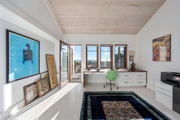 Home Office, Interior, Recessed Lighting, Wooden Ceilings