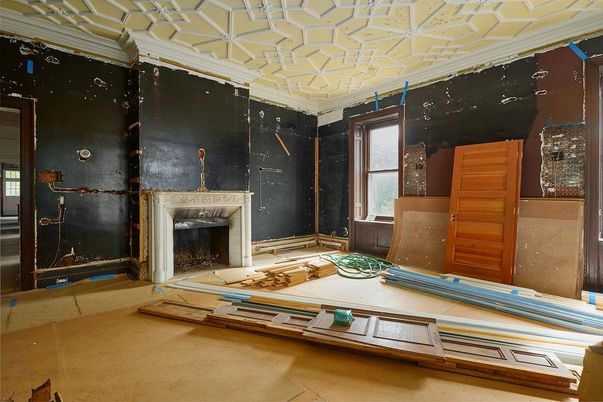 Empty room, Fireplace, Interior