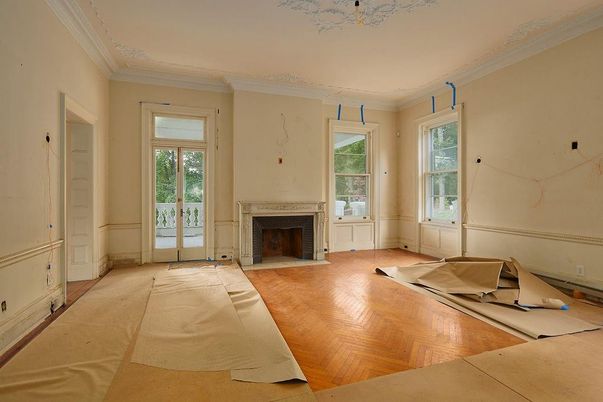 Empty room, Fireplace, Interior, Wood Texture Flooring