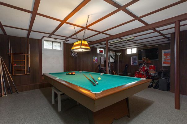 Billiard Table, Game Room, Interior, Pendant Lights