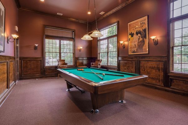 Billiard Table, Game Room, Interior, Pendant Lights, Recessed Lighting