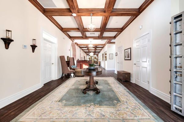 Chandelier, Interior, Wooden Beams, Wood Texture Flooring