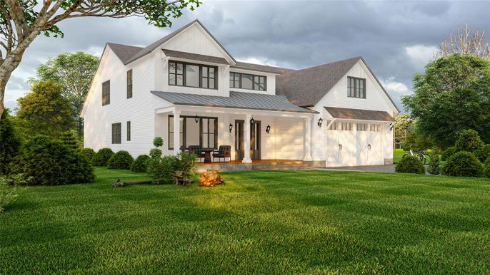 Attached, Exterior, Facade, Farmhouse