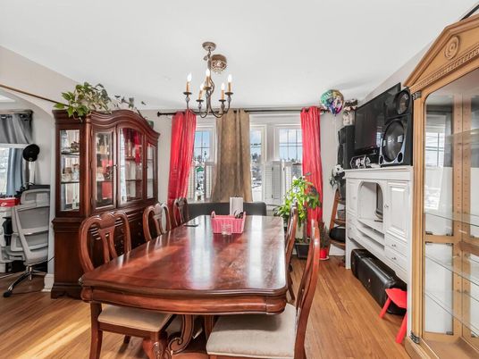 Chandelier, Dining room, Interior, Wood Texture Flooring