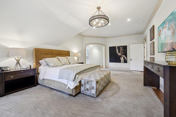 Bedroom, Interior, Pendant Lights, Recessed Lighting