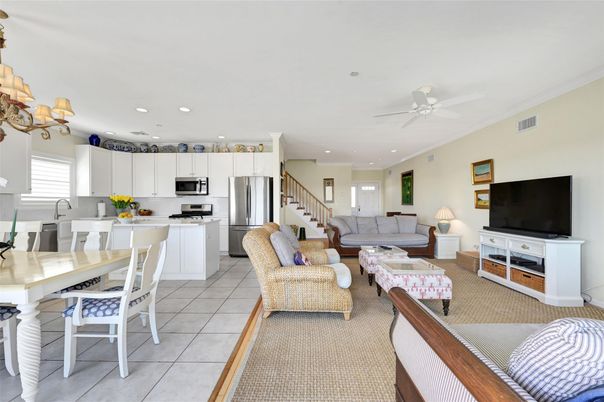 Dining room, Interior, Kitchen, Living room, Recessed Lighting, Stainless Steel Appliances