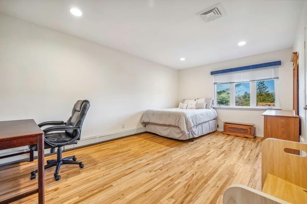 Bedroom, Home Office, Interior, Recessed Lighting, Wood Texture Flooring