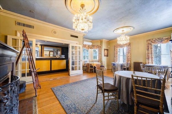 Chandelier, Dining room, Interior, Wood Texture Flooring
