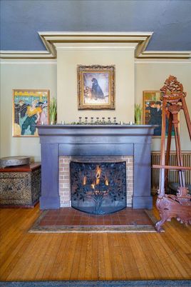 Fireplace, Interior, Wood Texture Flooring