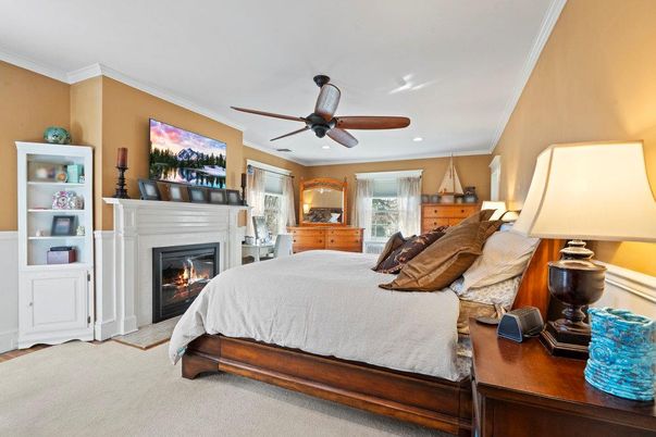 Bedroom, Fireplace, Interior, Recessed Lighting
