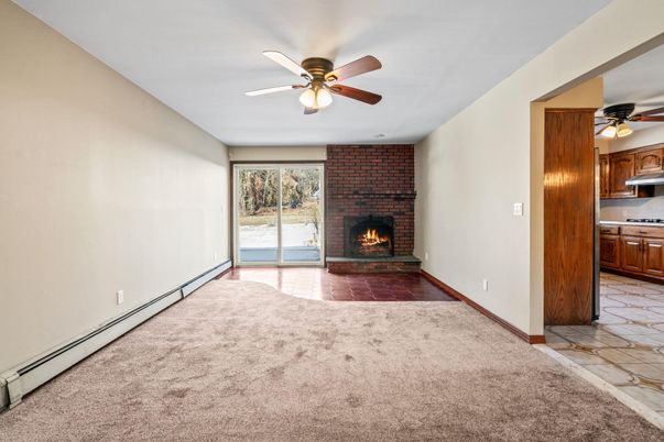 Empty room, Fireplace, Interior, Kitchen, Stone Walls