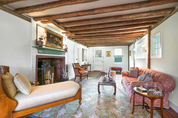 Bedroom, Fireplace, Interior, Living room, Wooden Beams, Wood Texture Flooring