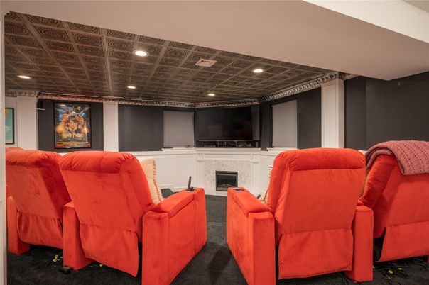 Fireplace, Interior, Living room, Recessed Lighting