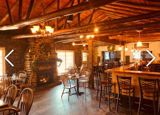 Chandelier, Dining room, Fireplace, Interior, Kitchen, Pendant Lights, Stone Walls, Wooden Beams, Wooden Ceilings, Wood Texture Flooring