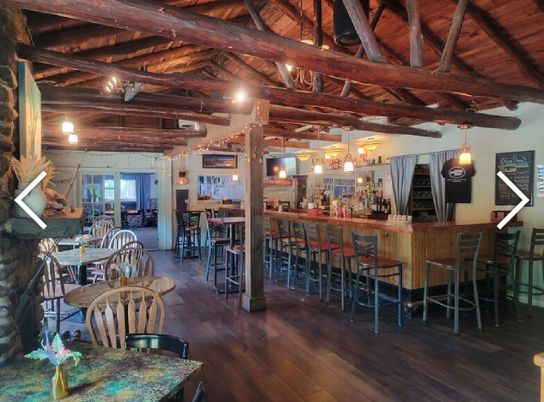 Dining room, Interior, Pendant Lights, Wooden Beams, Wood Texture Flooring