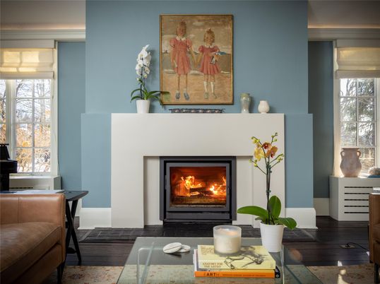 Fireplace, Interior, Wood Texture Flooring
