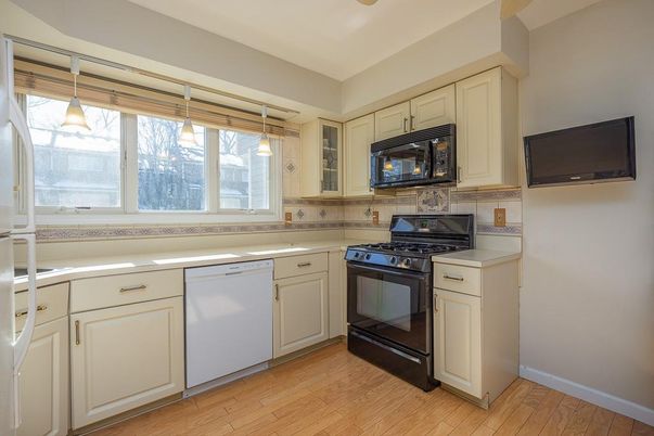 Interior, Kitchen, Pendant Lights, Stainless Steel Appliances, Wood Texture Flooring