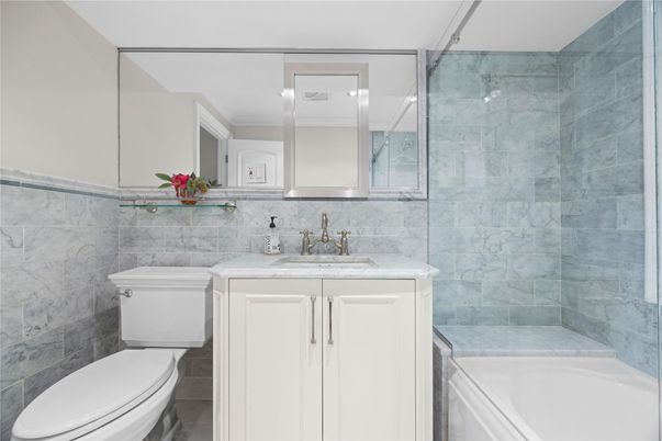 Bathroom, Glass Shower, Interior, Marble Walls