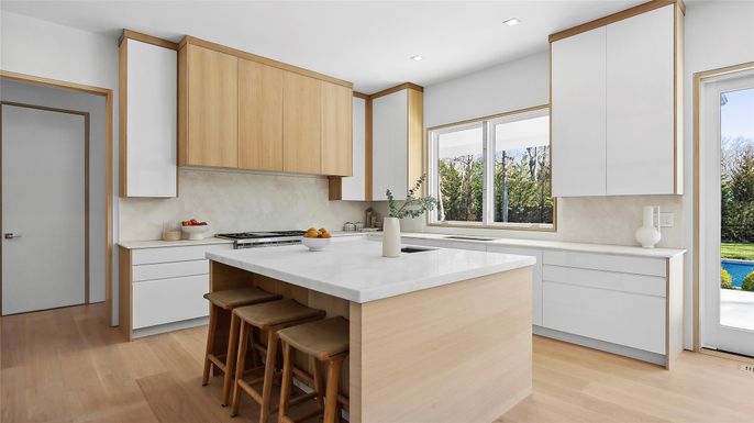 Interior, Kitchen, Recessed Lighting, Wood Texture Flooring